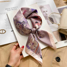 Load image into Gallery viewer, 70cm Leopard Print Silk Square Scarf for Women Satin Shawl Fashion Wraps Neckerchief Female Hair Bands Ribbon Headband Bandana