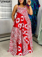Load image into Gallery viewer, Maxi Long Dress Sexy Sleeveless Bohemian Printed Party Sundress 2024 VONDA Summer Tank Vestidos Beach Loose Casual Robe Oversize