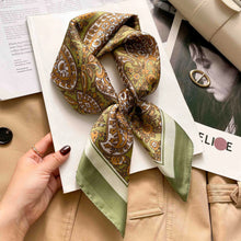 Load image into Gallery viewer, 70cm Leopard Print Silk Square Scarf for Women Satin Shawl Fashion Wraps Neckerchief Female Hair Bands Ribbon Headband Bandana