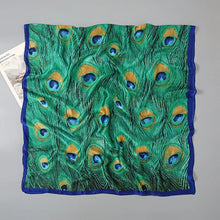 Load image into Gallery viewer, Green Peacock Feather Hijab Summer Beach Pareo Silk Scarf Women Luxury Bandana Soft Long Foulard Femme Designer Bufandas Mujer