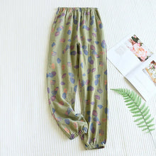 Load image into Gallery viewer, 2025 New Spring Summer Women&#39;s Pajamas 100% Cotton Crepe Pants Women&#39;s Comfortable Loose Large Leaf Home Pants Thin bottoms