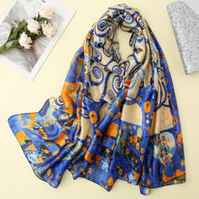 Load image into Gallery viewer, Green Peacock Feather Hijab Summer Beach Pareo Silk Scarf Women Luxury Bandana Soft Long Foulard Femme Designer Bufandas Mujer