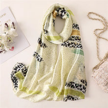 Load image into Gallery viewer, Green Peacock Feather Hijab Summer Beach Pareo Silk Scarf Women Luxury Bandana Soft Long Foulard Femme Designer Bufandas Mujer