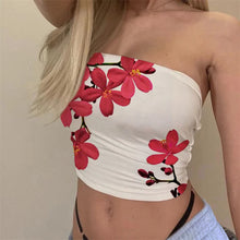 Load image into Gallery viewer, Summer Tube Tops For Women Floral Print Off Shoulder Strapless Bandeau 2000s Aesthetic y2k Clothes