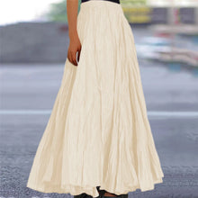 Load image into Gallery viewer, Skirts For Women Female Fashion Casual High Waist Fold Pleatd Dress Soild Vintage Loose Beach Wrap Hip Maxi Long Girls Skirts