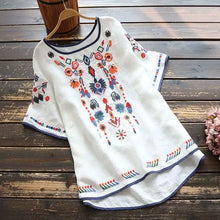 Load image into Gallery viewer, Embroidery Cotton Women Shirt Summer &amp; Spring Blouse Tops Clothes for Women Clothing