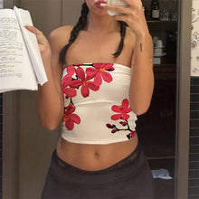 Load image into Gallery viewer, Summer Tube Tops For Women Floral Print Off Shoulder Strapless Bandeau 2000s Aesthetic y2k Clothes