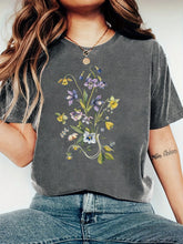 Load image into Gallery viewer, Harajuku Flowers and Plants Vintage Women T Shirt Short Sleeve Crew Neck Summer Tshirt Tops for Women Clothes