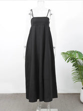 Load image into Gallery viewer, New Contrast Color A-line Women&#39;s Sling Dress Elegant Sleeveless Backless High Waist Long Robe Chic High Street Banquet Gowns