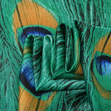 Load image into Gallery viewer, Green Peacock Feather Hijab Summer Beach Pareo Silk Scarf Women Luxury Bandana Soft Long Foulard Femme Designer Bufandas Mujer