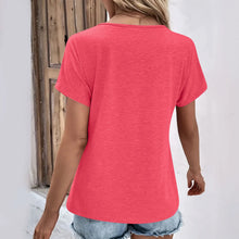 Load image into Gallery viewer, Fashion Women T Shirt Solid Color V Neck Short Sleeve Basic Tops Tee Streetwear Summer Oversized Clothing Female T-Shirts