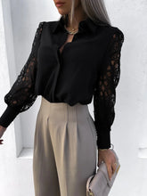 Load image into Gallery viewer, Women Elegant Solid Chiffon Blouse Spring Summer Casual Long Sleeve V Neck Loose Shirt Office Lady Tunics Oversized Tops2024