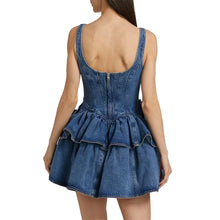 Load image into Gallery viewer, Chic Summer 3d Floral Denim Mini Dress Vintage A Line Halter High Street  Jean Vesidos 2025 New Lady Partyy2k Fashion Clothing