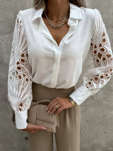 Load image into Gallery viewer, Women Elegant Solid Chiffon Blouse Spring Summer Casual Long Sleeve V Neck Loose Shirt Office Lady Tunics Oversized Tops2024