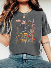 Load image into Gallery viewer, Harajuku Flowers and Plants Vintage Women T Shirt Short Sleeve Crew Neck Summer Tshirt Tops for Women Clothes