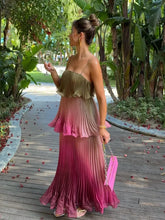 Load image into Gallery viewer, Chic Multicolored Pleated Women Maxi Dress Elegant Spaghetti Strap Ruffle Tiered Flowy Vestidos 2026 Summer Lady Vacation Outfit