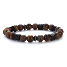 Load image into Gallery viewer, New Classic Natural Wood Beads Bracelets For Women Meditation Prayer Sliver Om Pendant Bracelet Men Wooden Yoga Jewelry