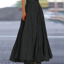 Load image into Gallery viewer, Skirts For Women Female Fashion Casual High Waist Fold Pleatd Dress Soild Vintage Loose Beach Wrap Hip Maxi Long Girls Skirts
