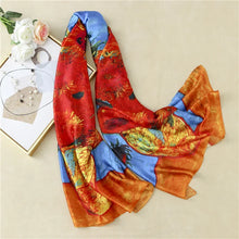 Load image into Gallery viewer, Green Peacock Feather Hijab Summer Beach Pareo Silk Scarf Women Luxury Bandana Soft Long Foulard Femme Designer Bufandas Mujer