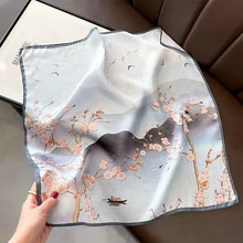Load image into Gallery viewer, 2025 New 100% Pure Silk Scarf Women Neck Hair Foulard Bandana Square Small Headband Hijab Print Poncho Scarves Pashmina