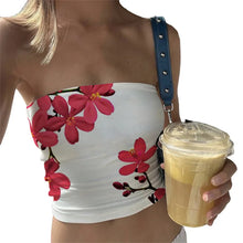 Load image into Gallery viewer, Summer Tube Tops For Women Floral Print Off Shoulder Strapless Bandeau 2000s Aesthetic y2k Clothes