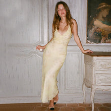 Load image into Gallery viewer, Cryptographic Summer Floral Print Plunge Maxi Dress Outfits Sexy Backless Fairy Sun Dresses Vacation Beachwear Vestido Coquette