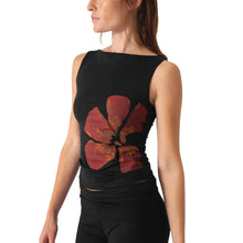 Load image into Gallery viewer, Combhasaki Women&#39;s Y2K Vintage Crop Tank Tops Slim Fitted Aesthetic Flower Print Boat Neck Sleeveless Party Club Summer Camis