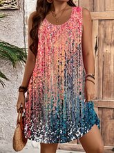 Load image into Gallery viewer, 2025 Summer Women's Dresses Beach Casual Style Sleeveless Dresses Floral Printed Round Neck Dresses Loose With Pockets Dresses