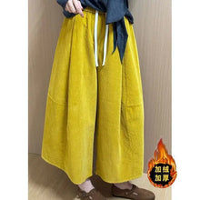 Load image into Gallery viewer, Slimming Effect Corduroy Wide Leg Nine-Tenths Pants Women Casual Style High Waist Polyester Fiber Comfortable Autumn New Arrival