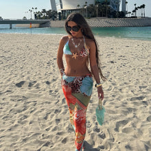 Load image into Gallery viewer, Sexy Print 3 Piece Micro Bikinis Women Swimsuit New Swimwear With Long Sleeve Bathing Suit Beachwear Biquini Female