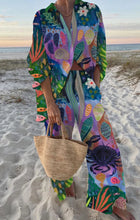 Load image into Gallery viewer, Fashion Print Beach Holiday 2-Piece Set Women Spring Summer Long Sleeve Shirt Top + Wide Legs Women's Oversized Two-Piece Outfit