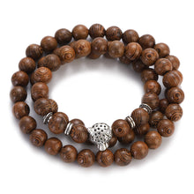 Load image into Gallery viewer, Multilayer Wood Beads Buddha Lotus OM Bracelet Tibetan Buddhist Mala Charm Rosary Bracelet Yoga Wooden For Women Men Jewelry