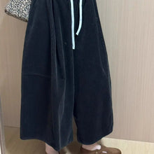 Load image into Gallery viewer, Slimming Effect Corduroy Wide Leg Nine-Tenths Pants Women Casual Style High Waist Polyester Fiber Comfortable Autumn New Arrival