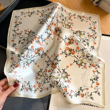 Load image into Gallery viewer, 2025 New 100% Pure Silk Scarf Women Neck Hair Foulard Bandana Square Small Headband Hijab Print Poncho Scarves Pashmina