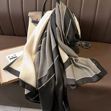 Load image into Gallery viewer, Green Peacock Feather Hijab Summer Beach Pareo Silk Scarf Women Luxury Bandana Soft Long Foulard Femme Designer Bufandas Mujer