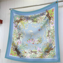 Load image into Gallery viewer, Silk Scarf Women Floral Printed Square Scarves Head Echarpes Silk Foulards Femme Wraps Beach Shawls Bandana Lady Hijabs 90CM