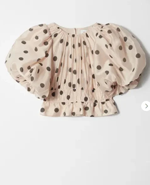 Chic Puffy Layered Ruffles Polka Dot Print Skirt Sets Women Elegant O-neck Bubble Short Sleeve Tops Suit lady Evening Partywear