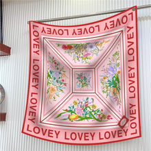 Load image into Gallery viewer, Silk Scarf Women Floral Printed Square Scarves Head Echarpes Silk Foulards Femme Wraps Beach Shawls Bandana Lady Hijabs 90CM