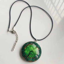 Load image into Gallery viewer, Orgonite Energy Pendant Green Malachite Tree of Life Orgone Chakra Healing Necklace Gift Package