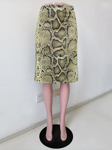 Fashion Snake Pattern Straight Skirt For women High Waist Slim Long Skirt Ins Hot Streetwear Female Skirt Summer New 2025