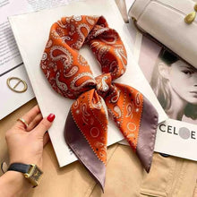 Load image into Gallery viewer, 70cm Leopard Print Silk Square Scarf for Women Satin Shawl Fashion Wraps Neckerchief Female Hair Bands Ribbon Headband Bandana