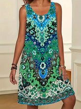 Load image into Gallery viewer, 2025 Summer Women's Dresses Beach Casual Style Sleeveless Dresses Floral Printed Round Neck Dresses Loose With Pockets Dresses