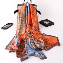 Load image into Gallery viewer, Green Peacock Feather Hijab Summer Beach Pareo Silk Scarf Women Luxury Bandana Soft Long Foulard Femme Designer Bufandas Mujer