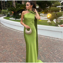 Load image into Gallery viewer, Elegant Satin Ribbons Halter Party Dress Women&#39;s Sexy Backless Off Shoulder Sleeveless Robes 2025 Summer New Lady Evening Gowns