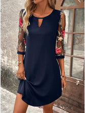Load image into Gallery viewer, Luxury Dress Women's Perspective Mid Sleeve Printed Round Neck Mini Skirt Summer New Year Party Dress