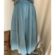 Load image into Gallery viewer, Slimming Effect Corduroy Wide Leg Nine-Tenths Pants Women Casual Style High Waist Polyester Fiber Comfortable Autumn New Arrival