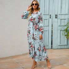 Load image into Gallery viewer, Women Maxi Dresses Sping Autumn Bohemian Casual Full Sleeve High Waist Beach Woman Chiffon Dresses Floral Vestidoes Long Dress