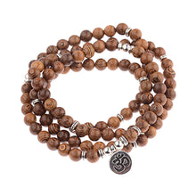 Load image into Gallery viewer, Multilayer Wood Beads Buddha Lotus OM Bracelet Tibetan Buddhist Mala Charm Rosary Bracelet Yoga Wooden For Women Men Jewelry