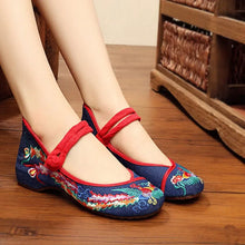 Load image into Gallery viewer, Sapatos Femininas Women Fashion Sweet Light Weight Embroidery Buckle Strap Flat Shoes Lady Casual Dance Shoes Ga296