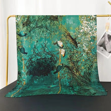 Load image into Gallery viewer, Green Peacock Feather Hijab Summer Beach Pareo Silk Scarf Women Luxury Bandana Soft Long Foulard Femme Designer Bufandas Mujer